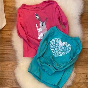 Two long sleeved Lands End tees for girl